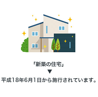 「新築の住宅」平成18年6月1日から施行されています。